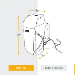 WOMEN’S TRAVEL TREKKING BACKPACK TRAVEL 900 50+6 L WITH SUITCASE OPENING -Outdoor Camping Shop k00098c9abe81ff0b556ccc914d17294b