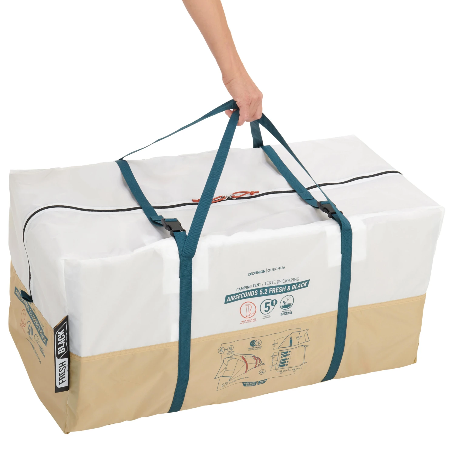 Quechua 5 Man Inflatable Blackout Tent - Air Seconds 5.2 F&B 5 Quechua 5 Man Inflatable Blackout Tent - Air Seconds 5.2 F&B - Image 4