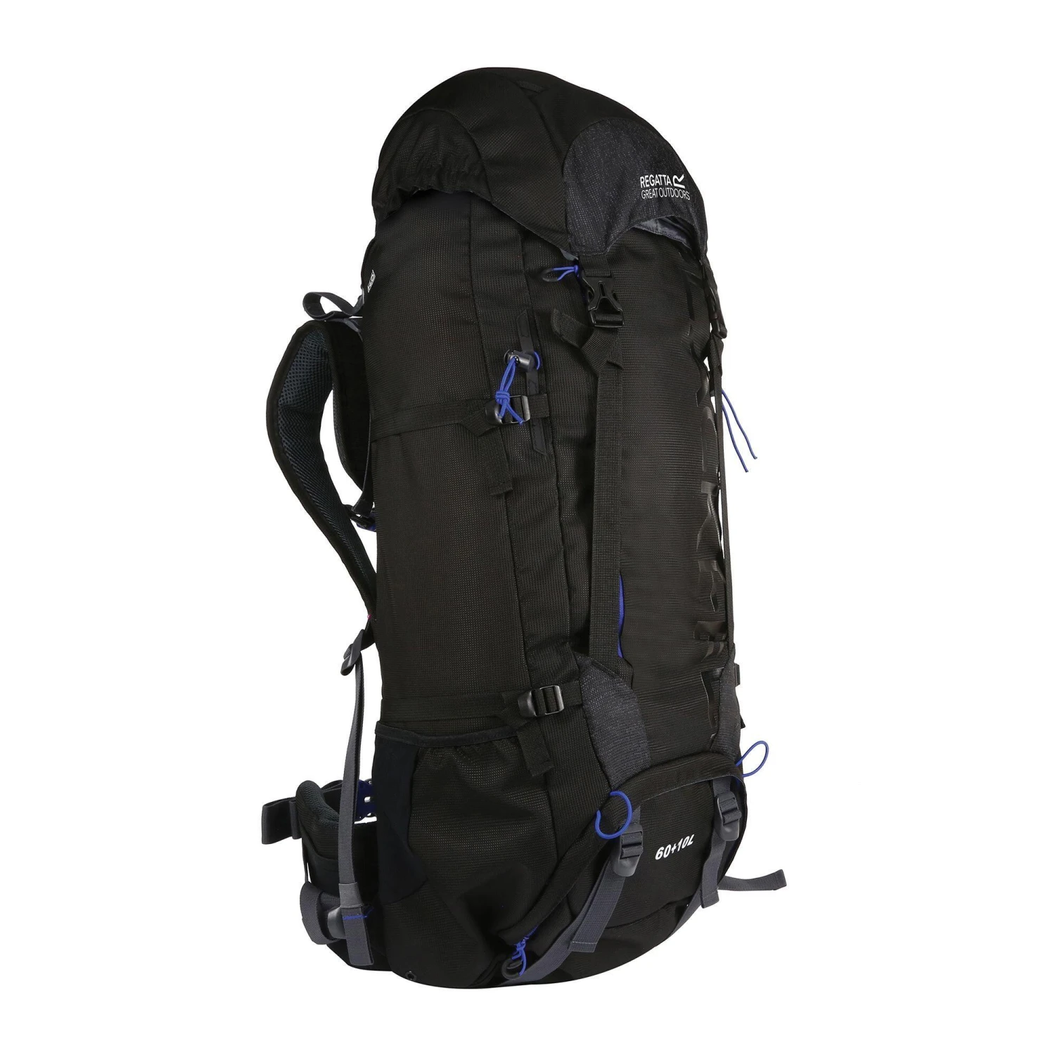Regatta Blackfell III 60+10L Expandable Rucksack (Black/Surfspray Blue) 3 Regatta Blackfell III 60+10L Expandable Rucksack (Black/Surfspray Blue)