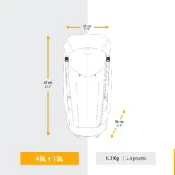 Women’s Ultralight Trekking Backpack 45+10 L -Outdoor Camping Shop k89aa17a85440973a5bdeb2cf73a86143