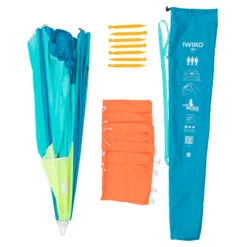 3-person Sun Shelter Beach Parasol UPF50+ Iwiko 180 - Blue Yellow -Outdoor Camping Shop k97575b3ebc6361a5e199673a5d933583