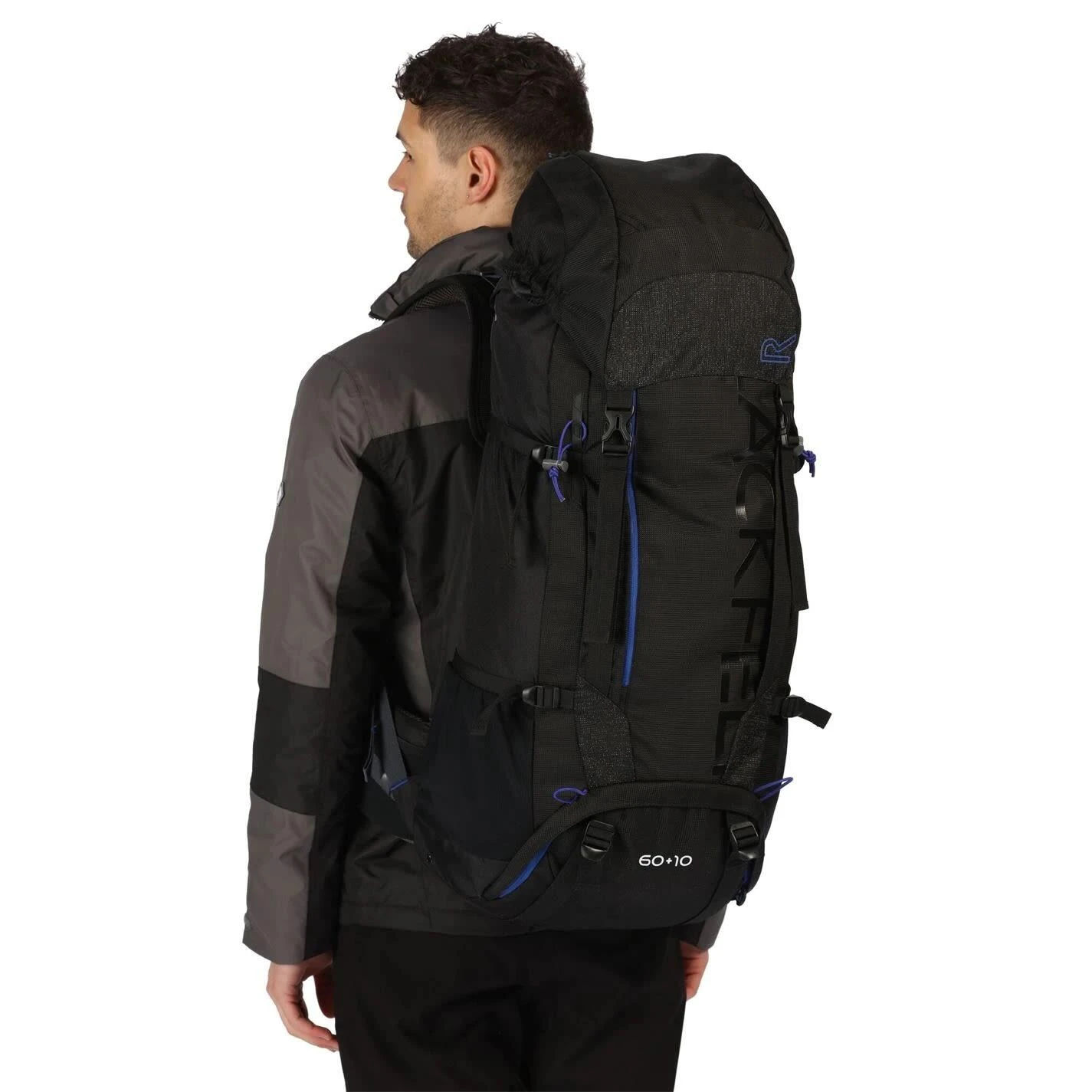 Regatta Blackfell III 60+10L Expandable Rucksack (Black/Surfspray Blue) 4 Regatta Blackfell III 60+10L Expandable Rucksack (Black/Surfspray Blue) - Image 2