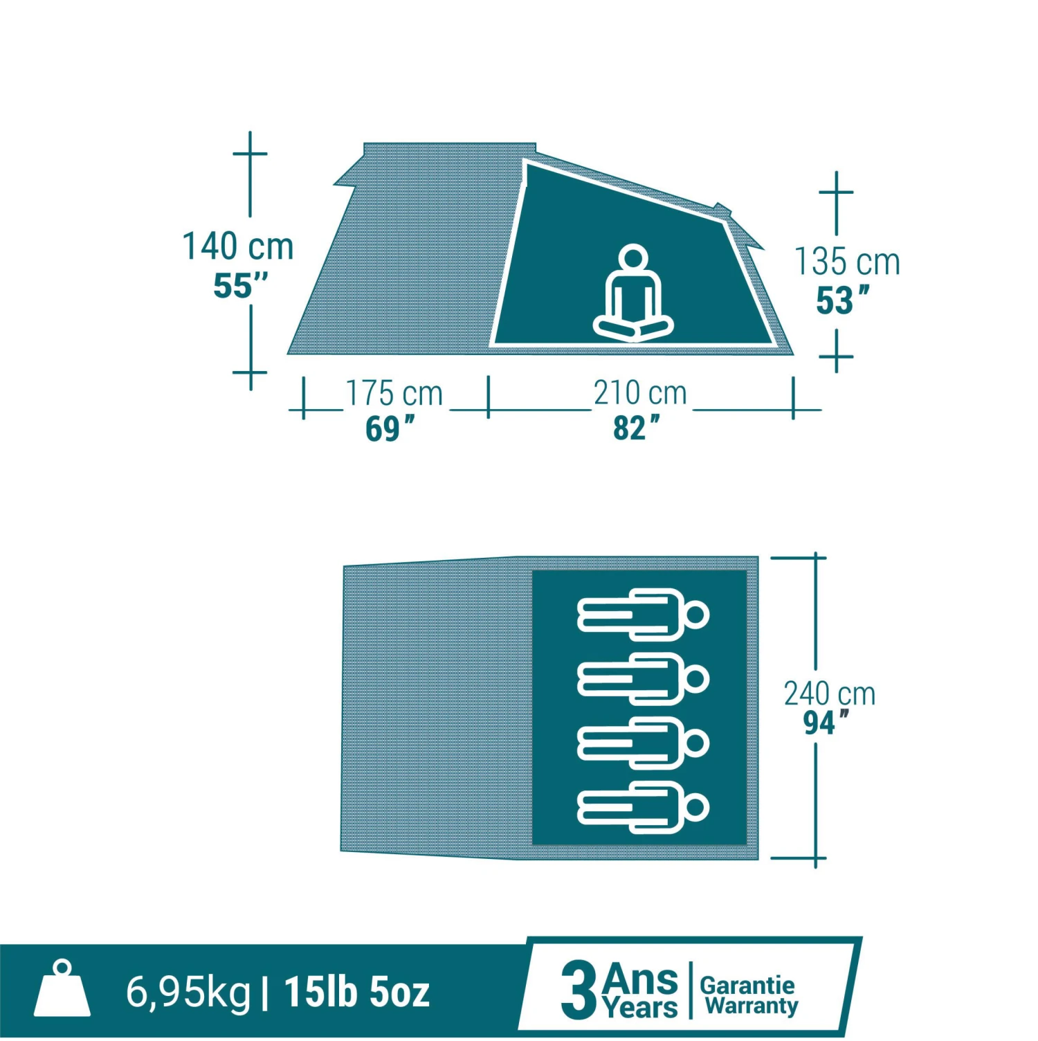 Quechua 4 Man Tent 4 Quechua 4 Man Tent - Image 2