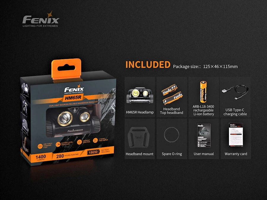 Fenix HM65R 1400 Lumen Rechargeable Headlamp 9 Fenix HM65R 1400 Lumen Rechargeable Headlamp - Image 7