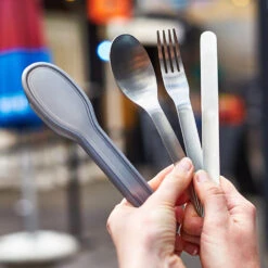 Black+Blum Stainless Steel Cutlery Set With Case Grey -Outdoor Camping Shop kb97f72b127caa636ff9f5e69395b27b9