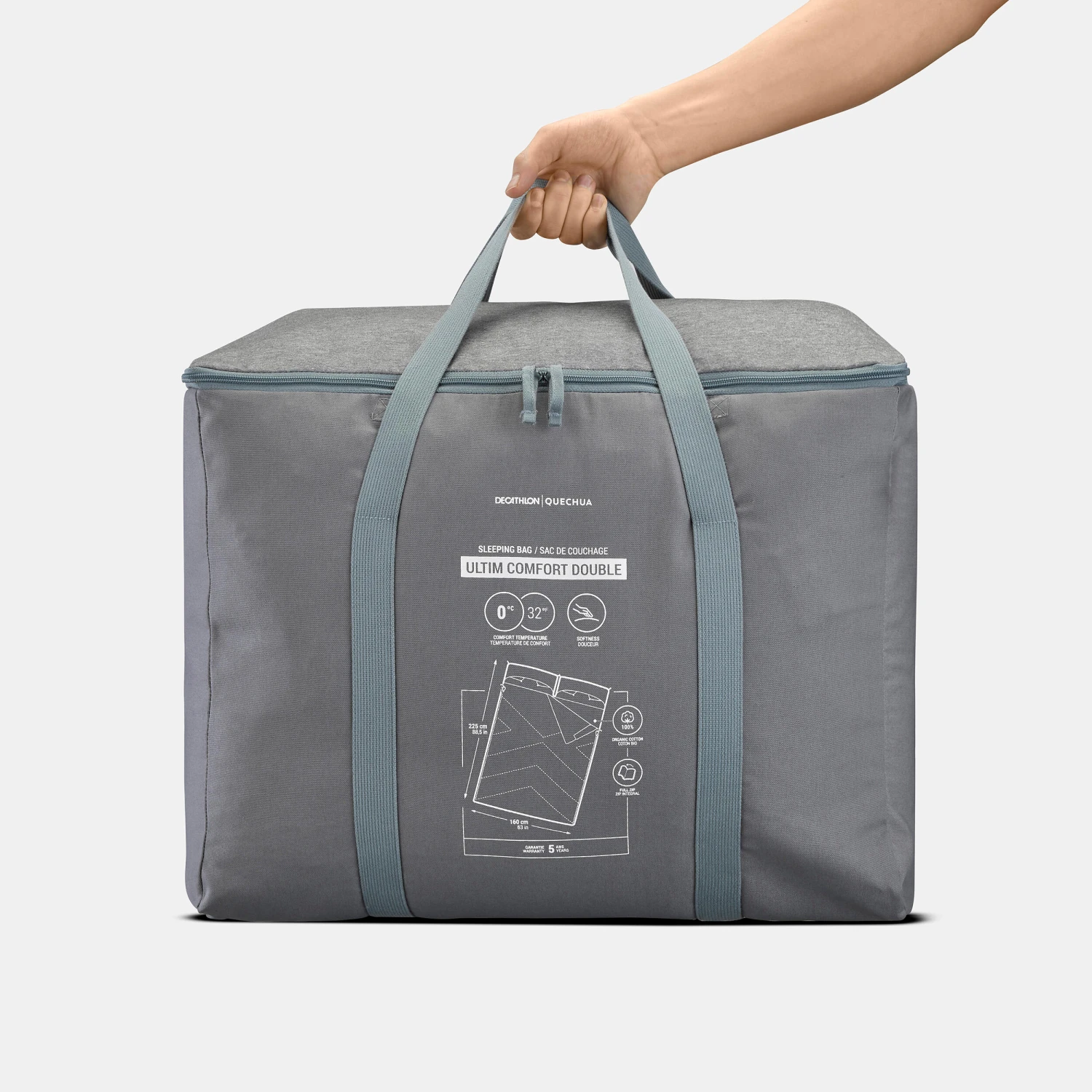 Quechua CAMPING SLEEPING BAG - ARPENAZ 0° COTTON DOUBLE 5 Quechua CAMPING SLEEPING BAG - ARPENAZ 0° COTTON DOUBLE - Image 3